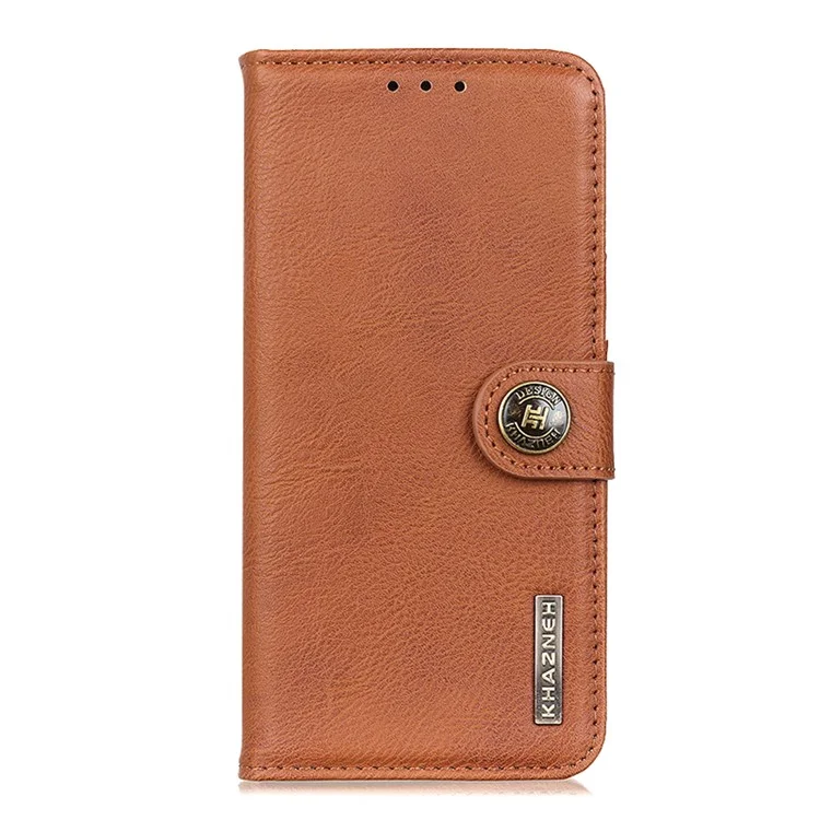 KHAZNEH Wallet Stand Leather Mobile Phone Cover Casing for Samsung Galaxy A50/A50s/A30s - Brown