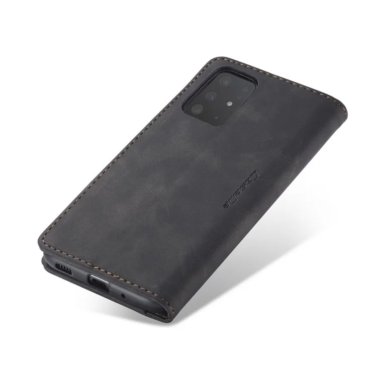 CASEME 013 Series Auto-absorbed Business Leather Wallet Stand Phone Case for Samsung Galaxy S20 Plus - Black