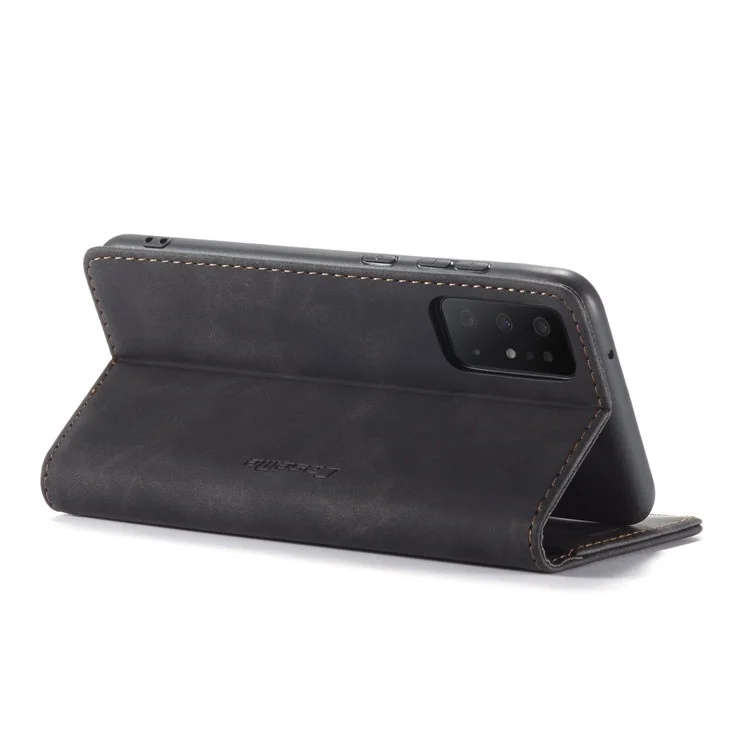 CASEME 013 Série Auto-absorvido Por Business Leather Stand Stand Phone Case Para Samsung Galaxy S20 Plus - Preto