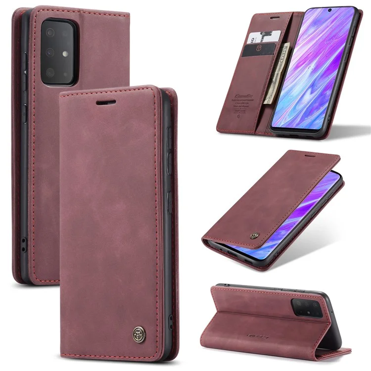 Serie Caseme 013 Auto-assorbed Business Leather Whaget Case Per Samsung Galaxy S20 Ultra - Rosso