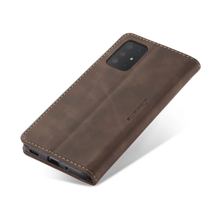 Serie Caseme 013 Case de Billetera de Cuero de Negocios de Negocios Absorbido Automáticamente Para Samsung Galaxy S20 Ultra - Marron Oscuro