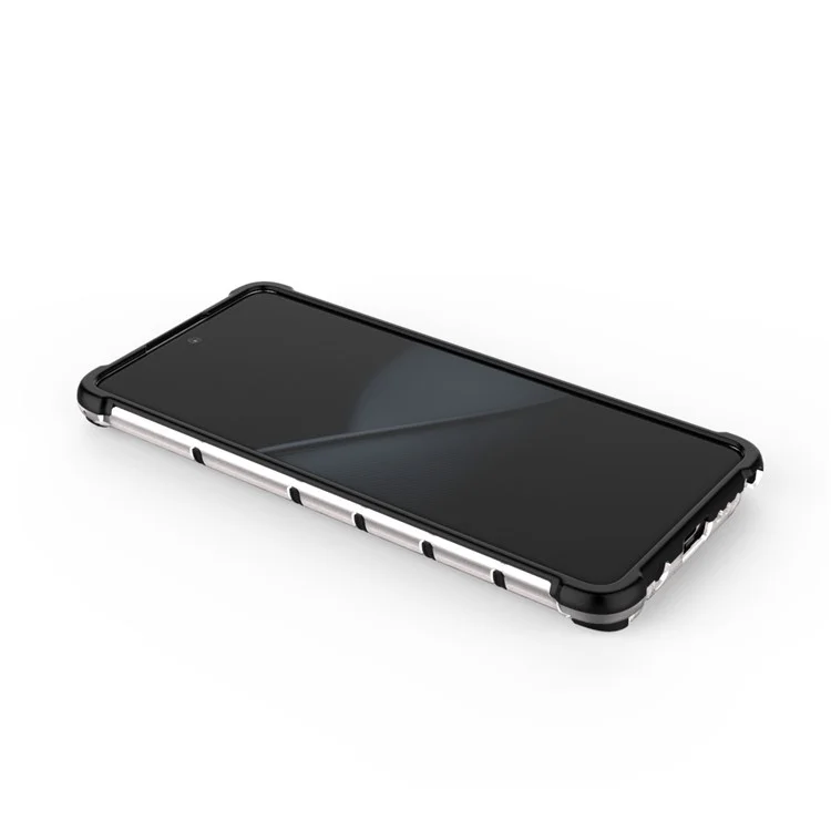 Étui hybride en TPU et PC anti-chocs à motif nid d'abeille pour Samsung Galaxy A81/Note 10 Lite - Blanc