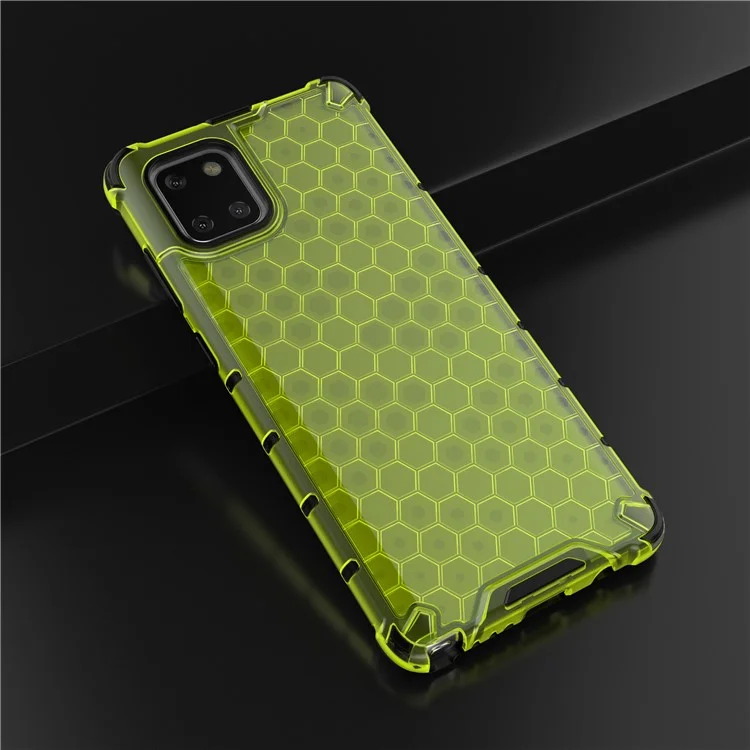 Honeycomb Pattern Shock-proof TPU + PC Hybrid Case for Samsung Galaxy A81/Note 10 Lite - Green
