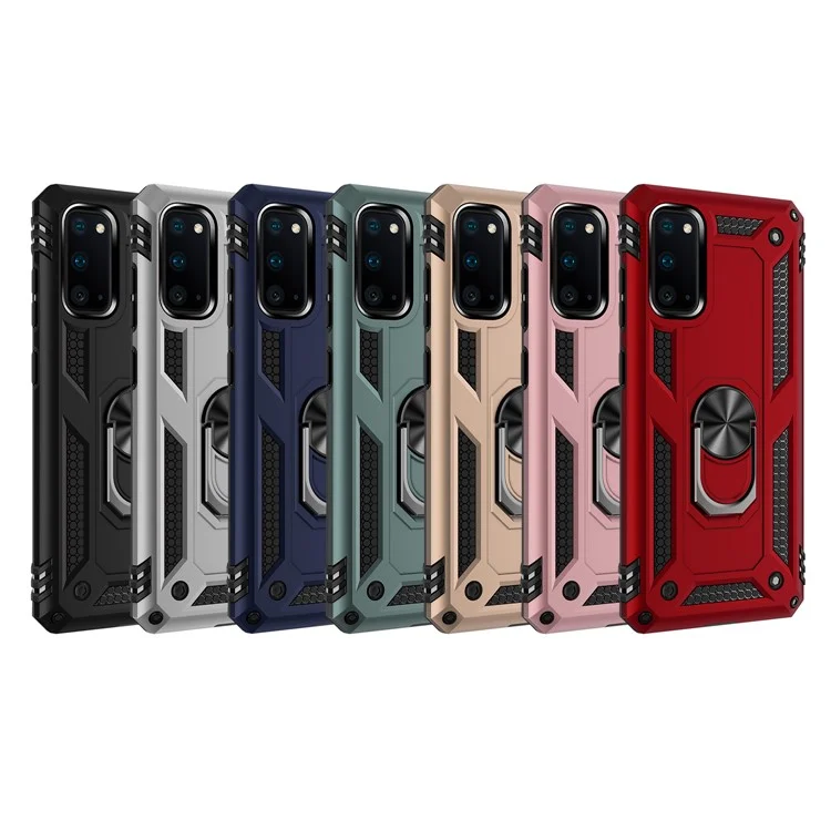Étui de téléphone cellulaire en armure à support polyvalent pour Samsung Galaxy S20 4G/S20 5G - Noir