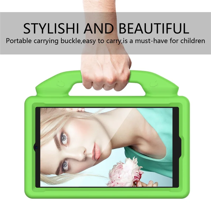 Shockproof Thumb Kickstand EVA Protective Case for Samsung Galaxy Tab Tab K9 / Tab One / A11 / A9 / A 8.0 (2019) / Tab A7 Lite 8.7-inch - Green