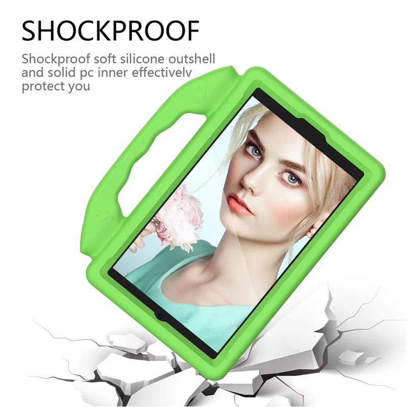 Shockproof Thumb Kickstand EVA Protective Case for Samsung Galaxy Tab Tab K9 / Tab One / A11 / A9 / A 8.0 (2019) / Tab A7 Lite 8.7-inch - Green