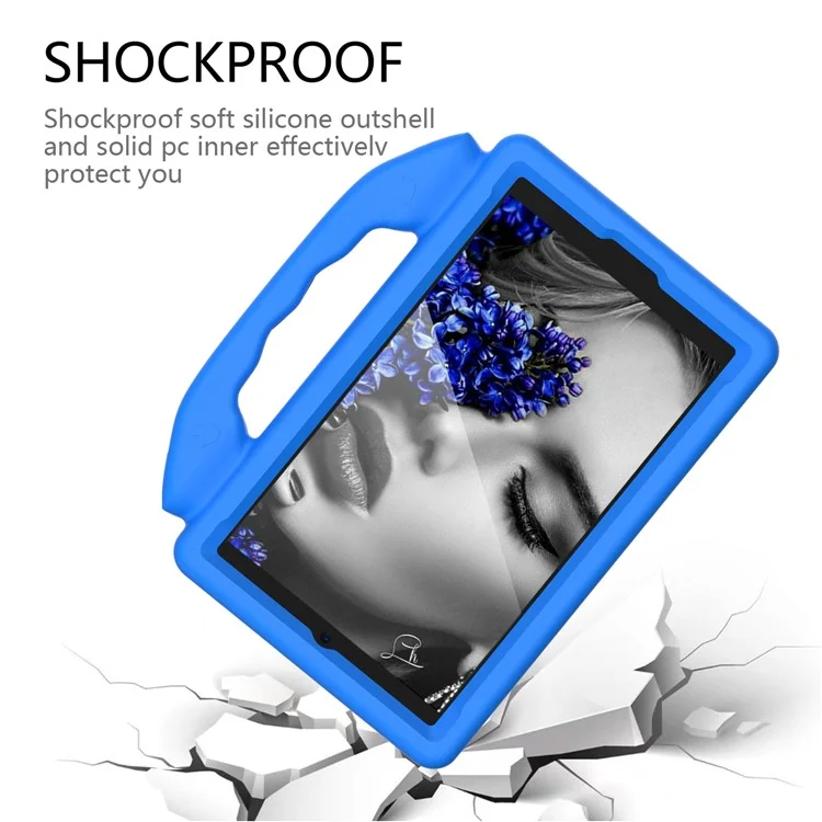 Shockproof Thumb Kickstand EVA Protective Case for Samsung Galaxy Tab A9 / Tab A 8.0 (2019) T290 T295 / Tab A7 Lite 8.7-inch T220 T225 - Blue