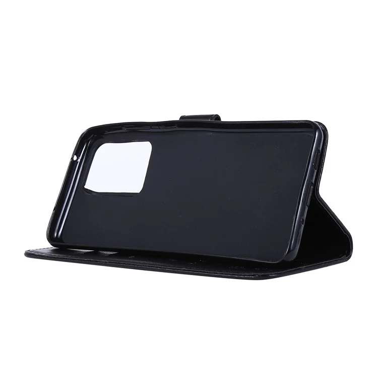 Étui de téléphone portable en cuir avec support portefeuille à motif papillons Imprint pour Samsung Galaxy S20 Ultra - Noir
