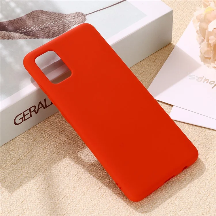 Capa Protetora de Silicone Líquido para Samsung Galaxy A71 Design de Cor Sólida Acessório de Celular - Vermelho