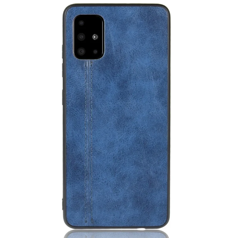 Leather Coated PC + TPU Phone Shell for Samsung Galaxy S20 Plus - Blue