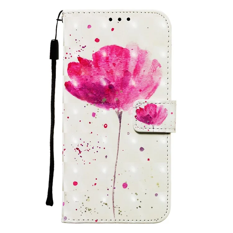 Muster Druckleuchte Dekor Leder Brieftasche Für Samsung Galaxy S20 4G/S20 5G - Lebendige Blume