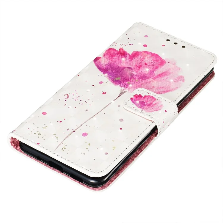 Muster Druckleuchte Dekor Leder Brieftasche Für Samsung Galaxy S20 4G/S20 5G - Lebendige Blume