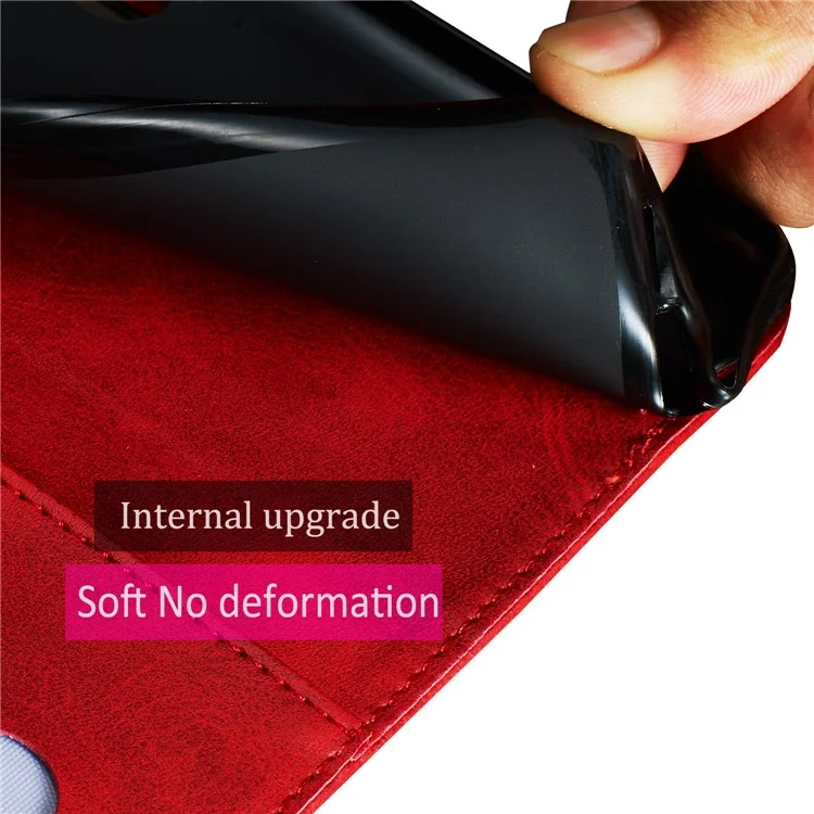 For Samsung Galaxy S20 Ultra PU Leather Cases with Zipper Pocket Wallet Phone Cover Stand - Red