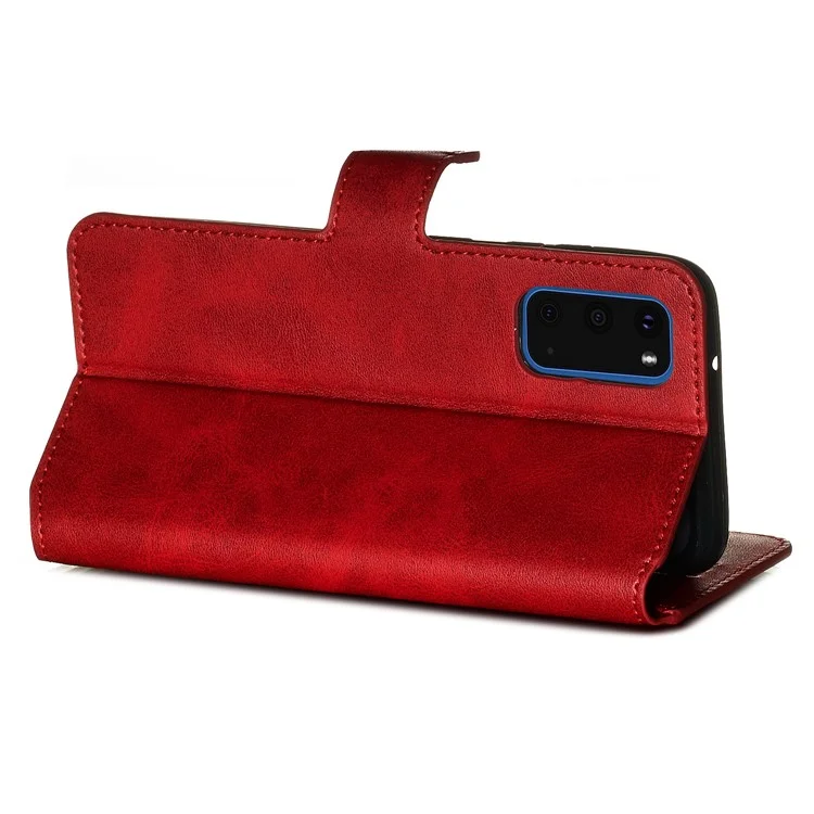 Con Supporto Per il Portafoglio Flip Incelo Cover Per Samsung Galaxy S20 4G/S20 5G - Rosso