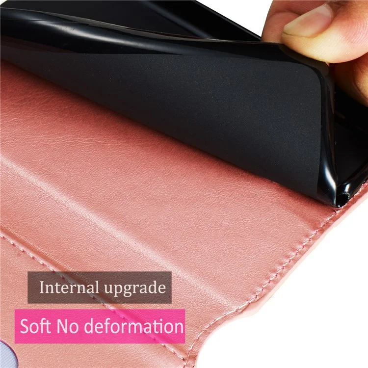 With Wallet Stand Flip Leather Phone Covering for Samsung Galaxy S20 4G/S20 5G - Rose Gold