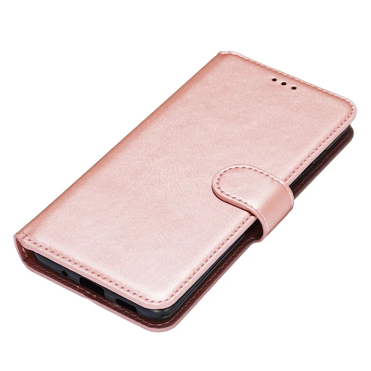 With Wallet Stand Flip Leather Phone Covering for Samsung Galaxy S20 4G/S20 5G - Rose Gold