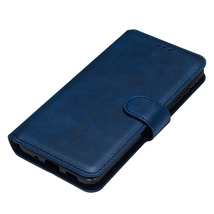 Com Cobertura de Couro Flip de Suporte de Carteira Para o Samsung Galaxy S20 4G/S20 5G - Azul