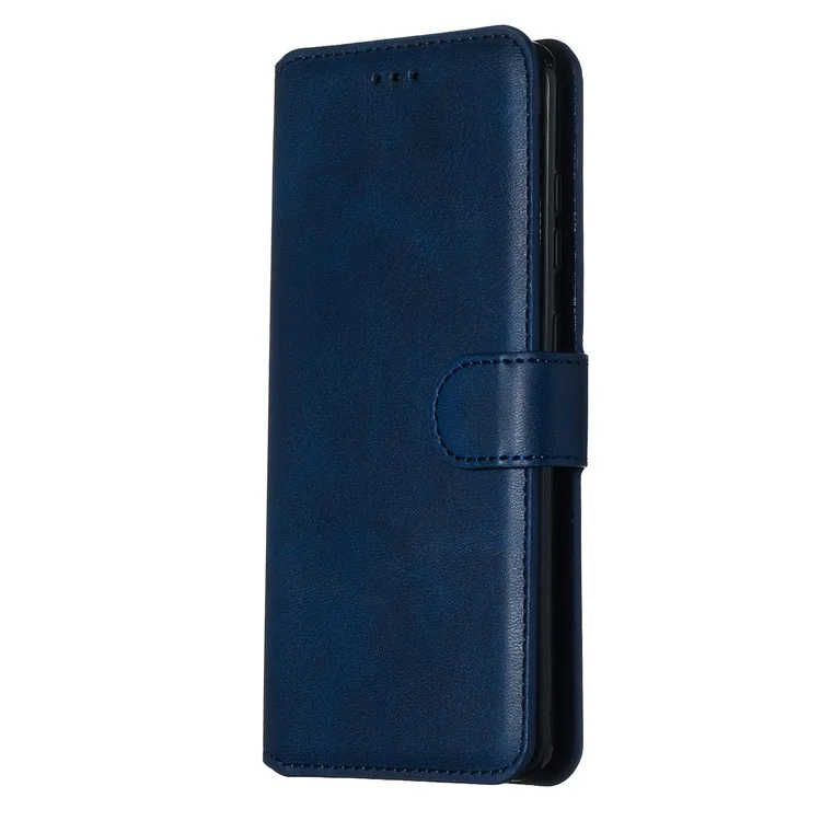 With Wallet Stand Flip Leather Phone Covering for Samsung Galaxy S20 4G/S20 5G - Blue