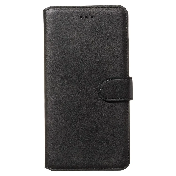 Solid Color Flip Leather Wallet Phone Cover for Samsung Galaxy S20 Plus - Black