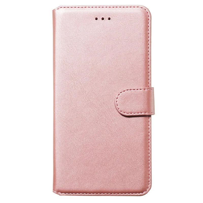 Solid Color Classic Flip Leather Wallet Phone Casing for Samsung Galaxy S20 Ultra - Rose Gold