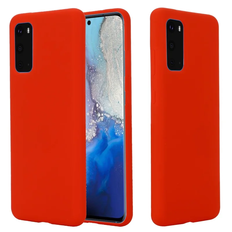 Liquid Silicone Phone Back Cover for Samsung Galaxy S20 Plus / S20 Plus 5G - Red