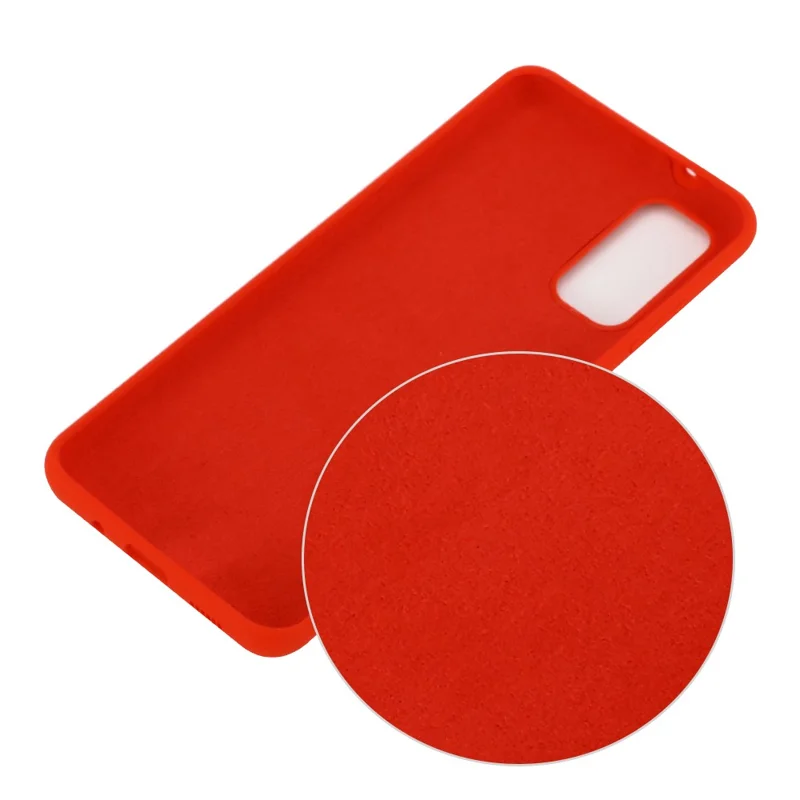 Liquid Silicone Phone Back Cover for Samsung Galaxy S20 Plus / S20 Plus 5G - Red