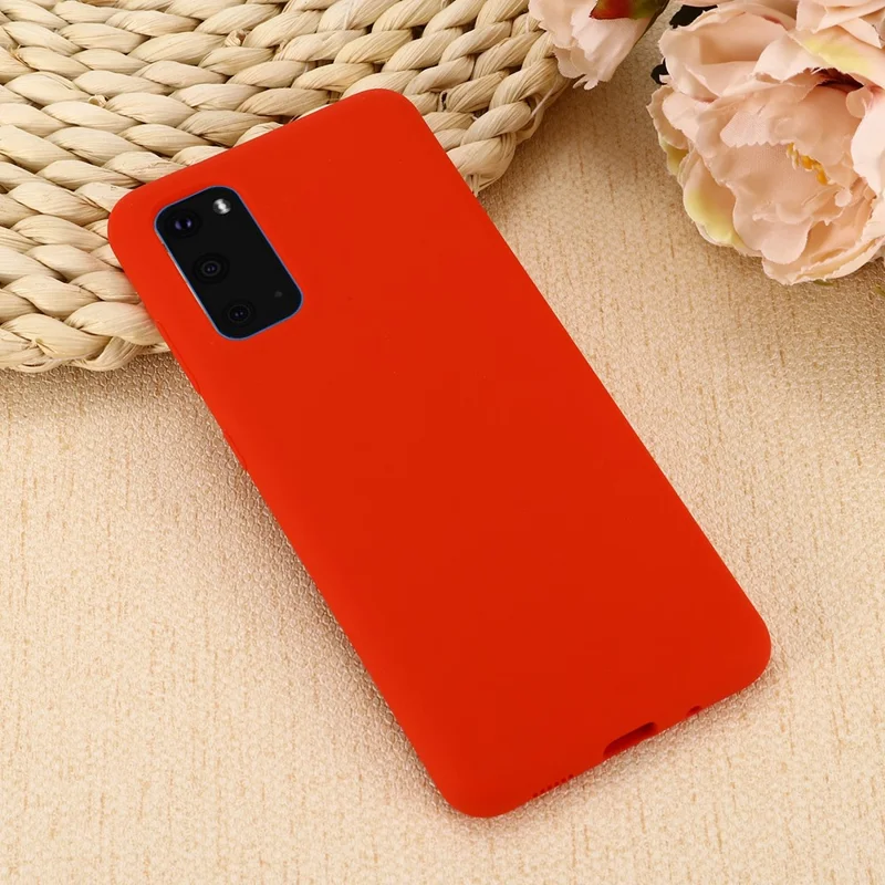 Liquid Silicone Phone Back Cover for Samsung Galaxy S20 Plus / S20 Plus 5G - Red