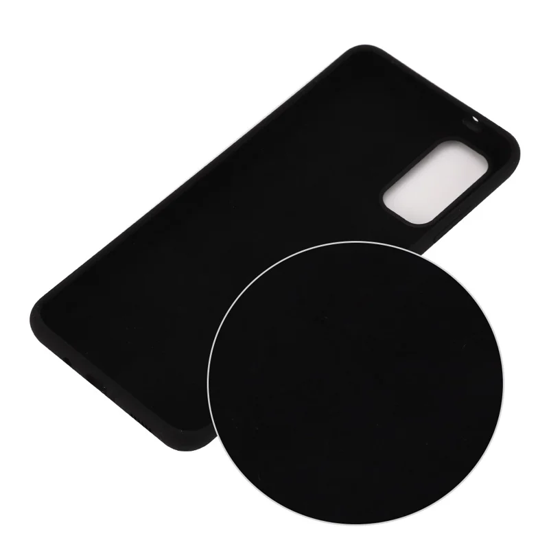 Liquid Silicone Phone Back Cover for Samsung Galaxy S20 4G/S20 5G - Black