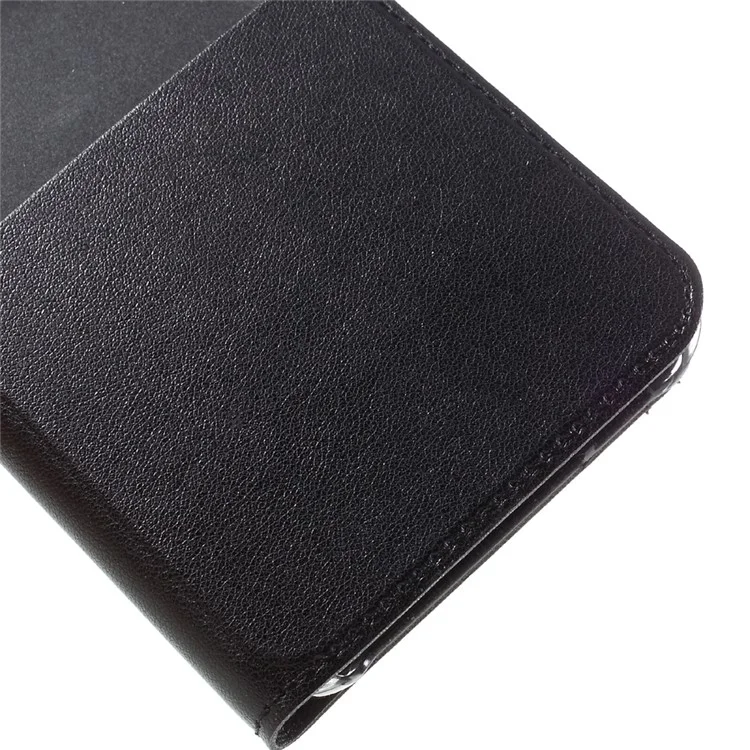 Window View Leather Flip Case for Samsung Galaxy J3 / J3 (2016) - Black