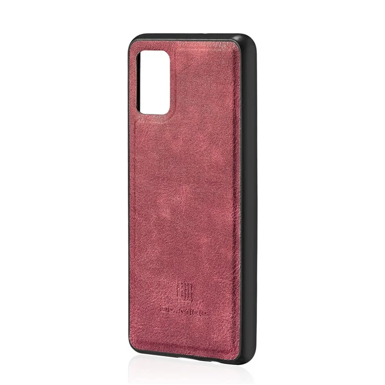 Dg. Ming Para Samsung Galaxy A71 Cubierta de Billetera de Cuero Dividido 2-en-1 de Cuero Separado + PC Back Case - Rojo