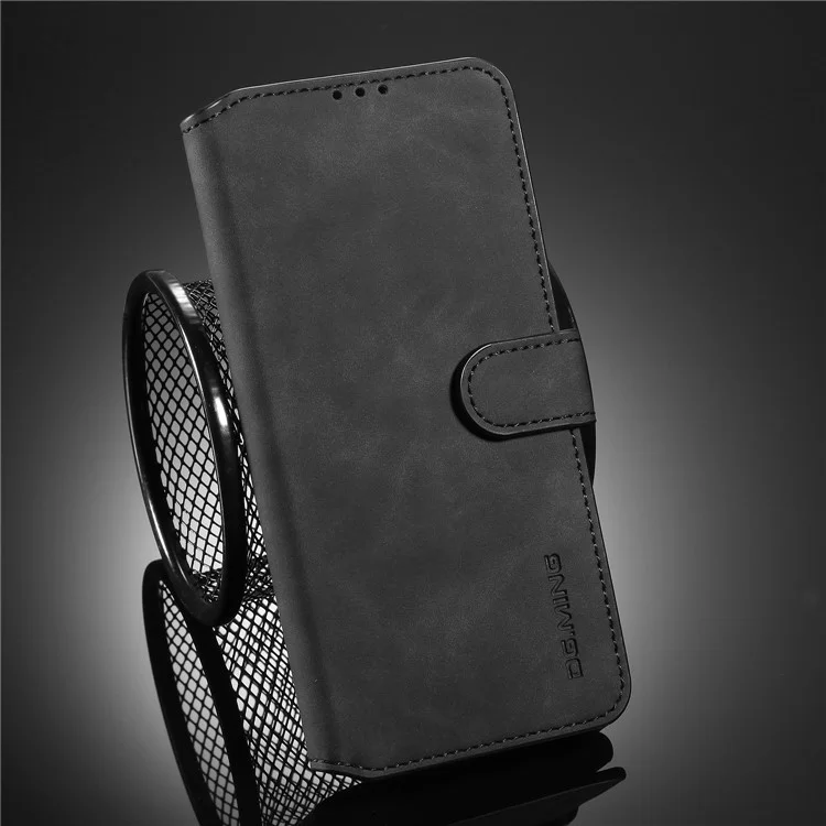 Dg. Ming Retro Avec un Boîtier de Support en Cuir de Portefeuille Pour Samsung Galaxy S20 Plus - le Noir