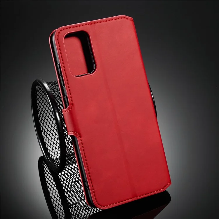 DG.MING Retro con custodia in pelle con portafoglio per Samsung Galaxy S20 Plus - Rosso