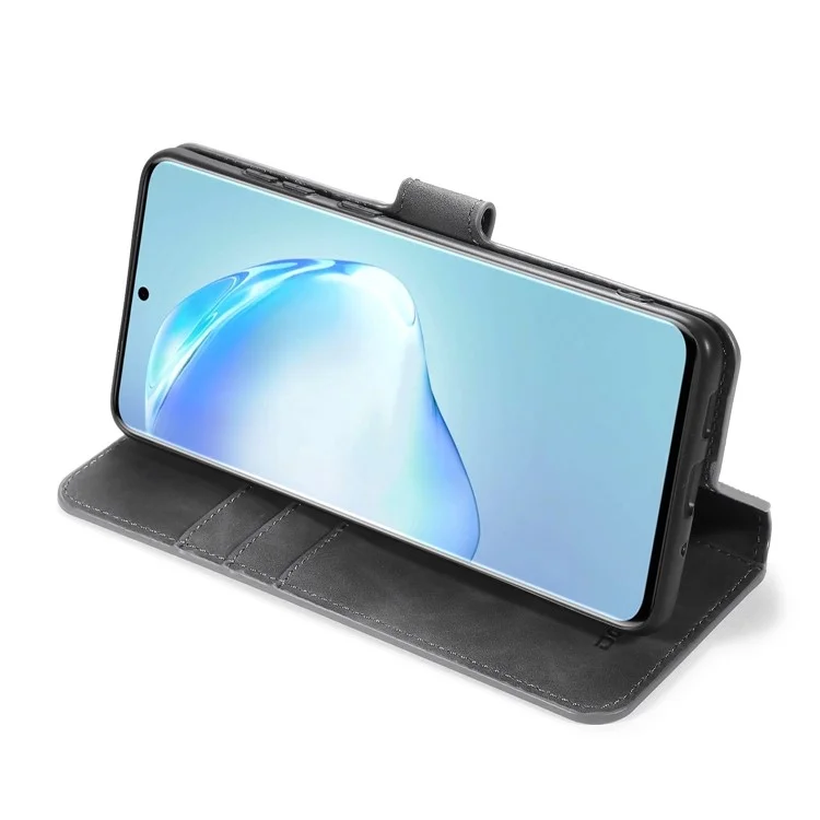 DG.MING Retro con estuche de piel con cartera para Samsung Galaxy S20 Plus - Gris