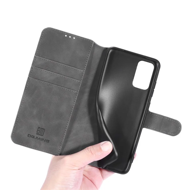 DG.MING Retro con estuche de piel con cartera para Samsung Galaxy S20 Plus - Gris