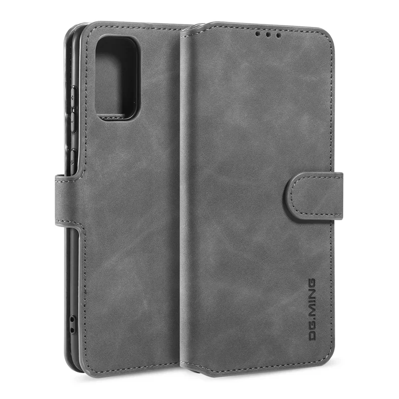DG.MING Retro with Leather Wallet Case for Samsung Galaxy S20 Ultra - Grey