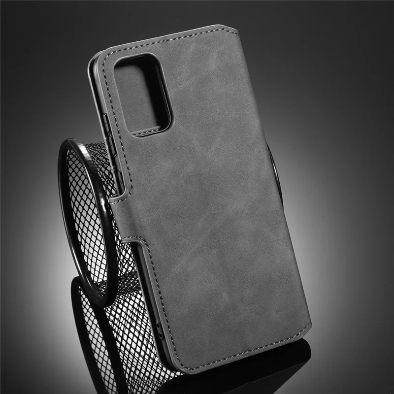 DG.MING Retro with Leather Wallet Case for Samsung Galaxy S20 Ultra - Grey