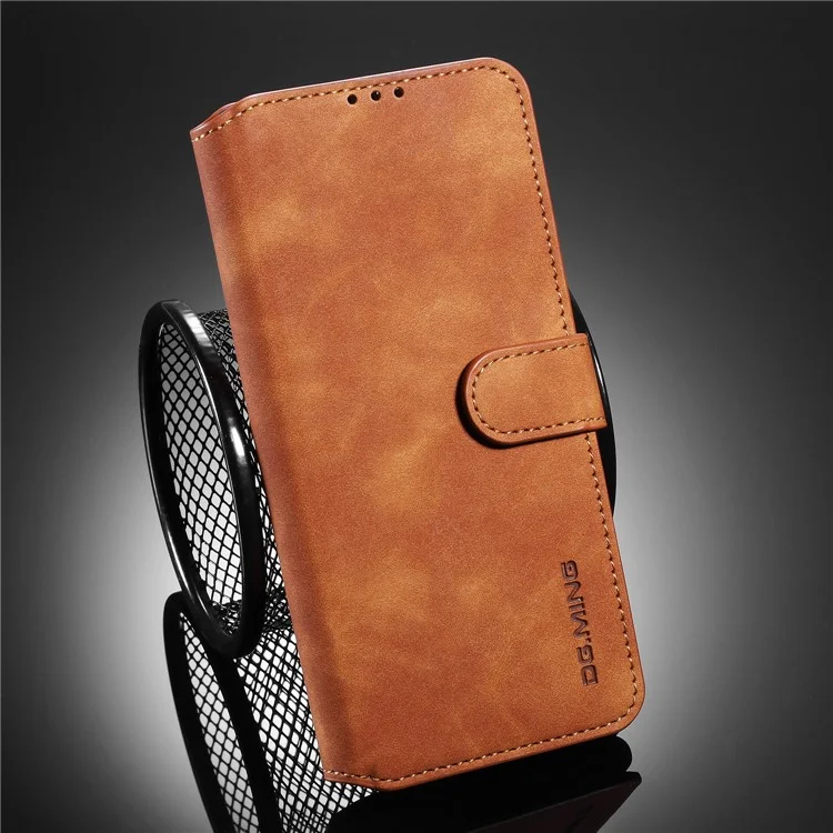 DG.MING Retro with Leather Wallet Case for Samsung Galaxy S20 Ultra - Brown