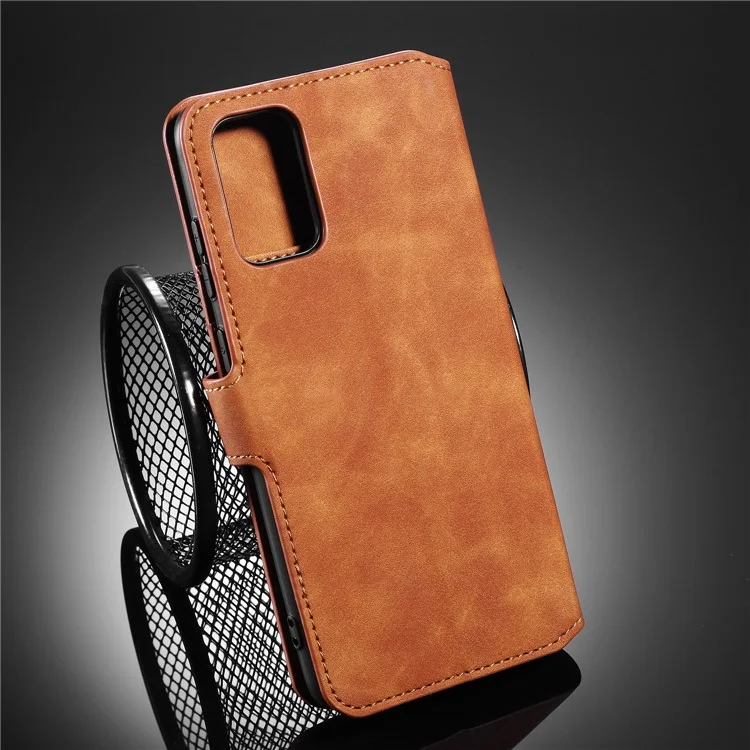 DG.MING Retro with Leather Wallet Case for Samsung Galaxy S20 Ultra - Brown