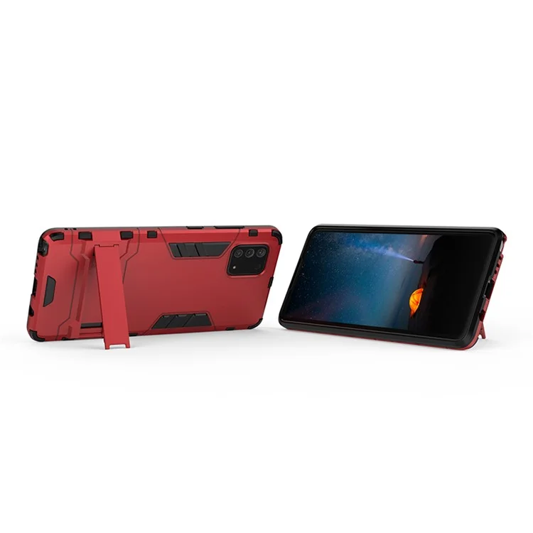 PC + TPU Shell with Kickstand Phone Cover for Samsung Galaxy Samsung Galaxy A81/Note 10 Lite - Red