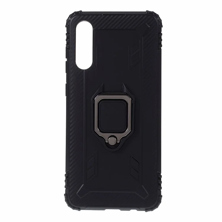 With Kickstand Shockproof TPU Cell Phone Case for Samsung Galaxy A70/A70s - Black