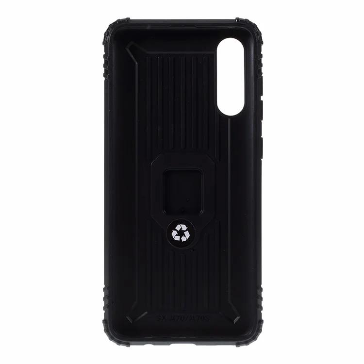 With Kickstand Shockproof TPU Cell Phone Case for Samsung Galaxy A70/A70s - Black