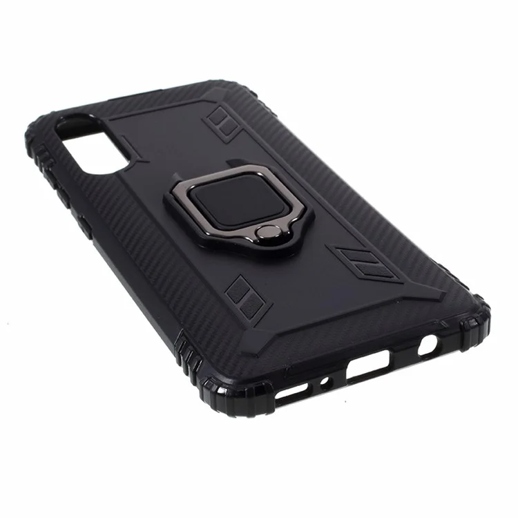 Con Custodia Per Cellulare TPU Resistente Agli Shock di Kickstand Per Samsung Galaxy A70/a70s - Nero