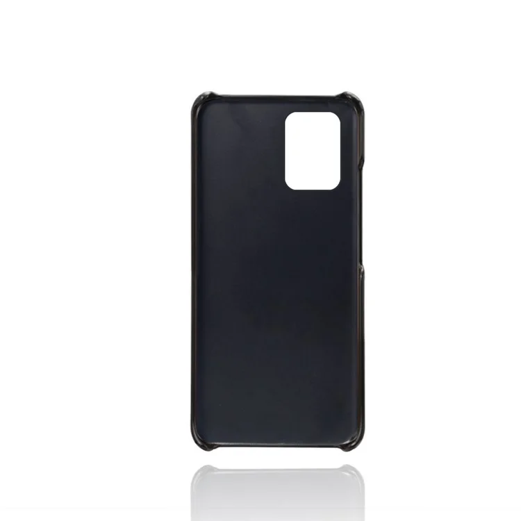 KSQ with Double Card Slots PU Leather Coated Hard PC Shell for Samsung Galaxy A91/S10 Lite - Black