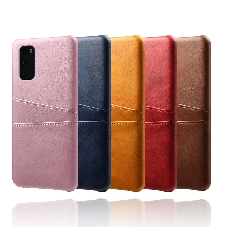 Capa rígida de PC revestida de couro sintético única para Samsung Galaxy S20 Plus - Preta 