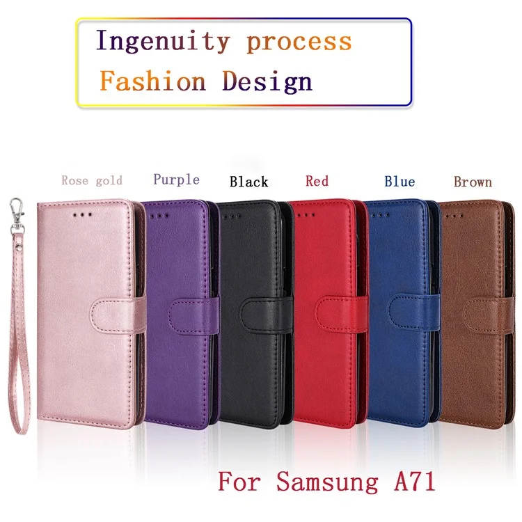 KT Leather Series-3 Destacável 2-em 1 PU Carteira de Couro Capa Para Samsung Galaxy A71 - Azul