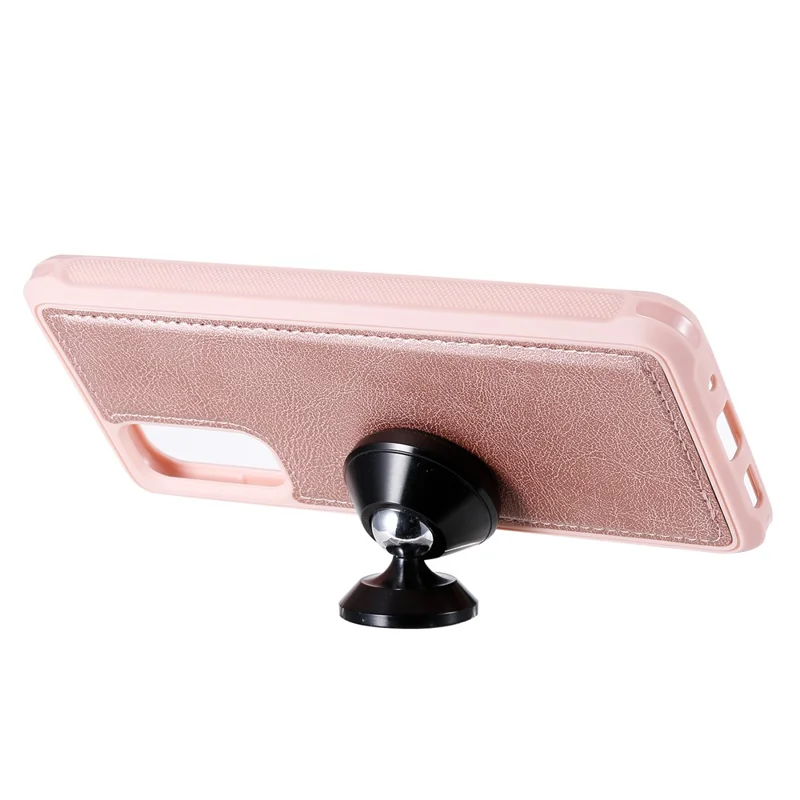 For Samsung Galaxy S20 4G / S20 5G Case 2 in 1 Detachable Magnetic Leather Wallet Mobile Cover with Strap - Rose Gold