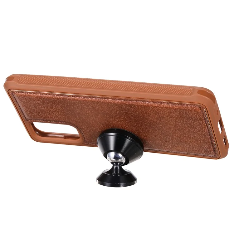 For Samsung Galaxy S20 4G / S20 5G Case 2 in 1 Detachable Magnetic Leather Wallet Mobile Cover with Strap - Brown