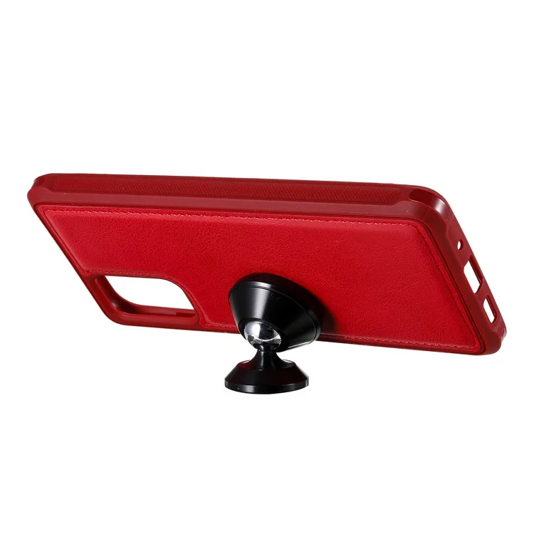 Cams de Cuero Magnetic kt Series-3 de Bolsillo Con Cremallera Case de Billetera de Cuero 2 en 1 Desmontable Para Samsung Galaxy S20 Plus - Rojo