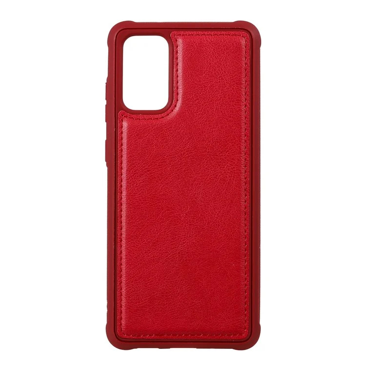 Zipper Pocket Magnetic KT Leath Series-3 Étui de Portefeuille en Cuir 2 en 1 Pour Samsung Galaxy S20 Plus - Rouge