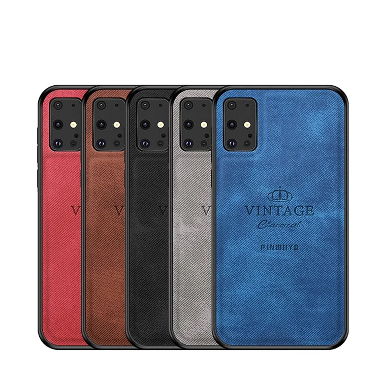 PINWUYO Почетная серия кожаного покрытия PC + TPU комбинированный чехол для Samsung Galaxy S20 Plus - черный